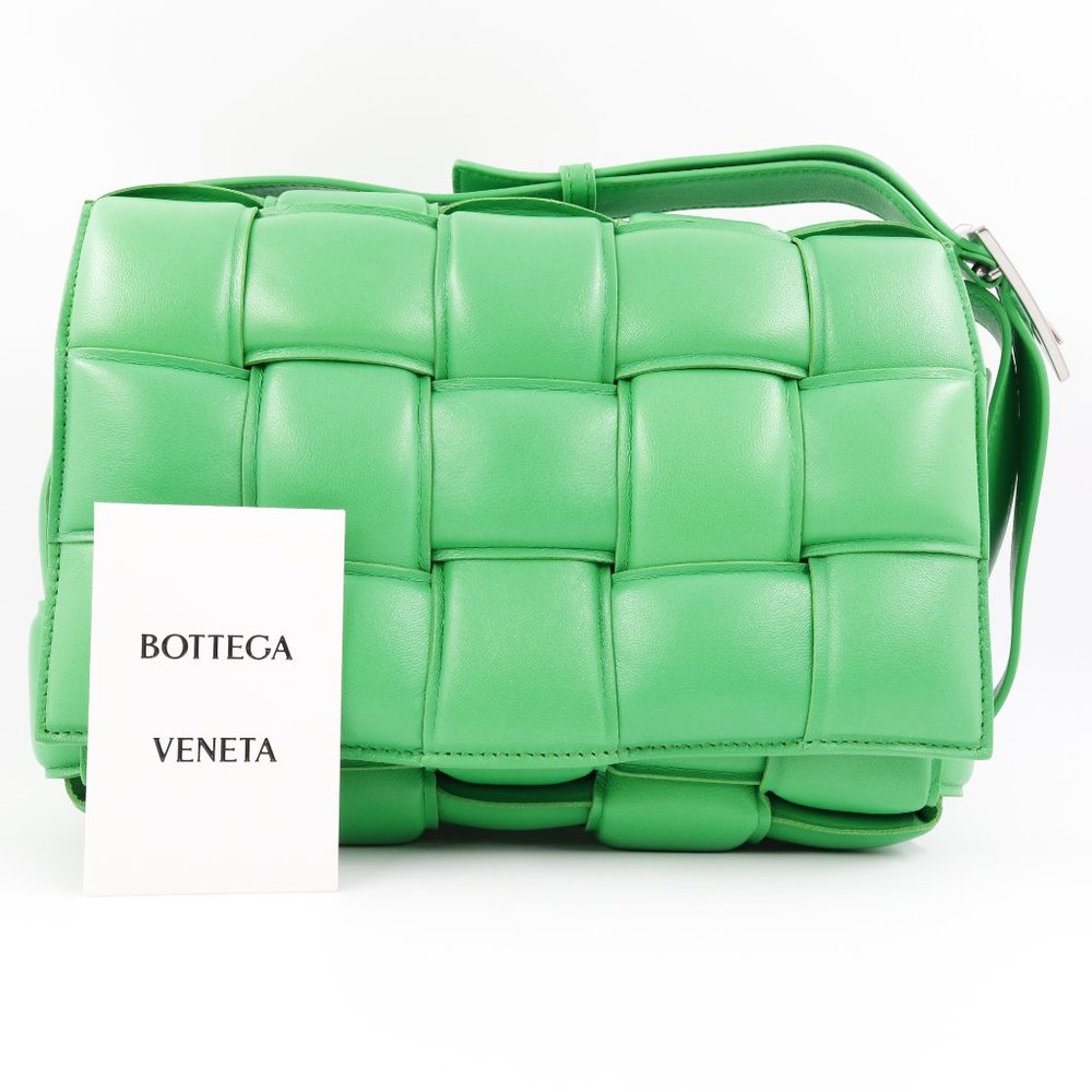 Women's Bottega Veneta Padded Cassette Shoulder Bag in Parakeet Green